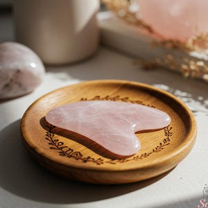 Rose Quartz Gua Sha - Crystal Scraping Plate - Natural Stone Body and Facial Massage Tool Skin Care Tool Gift for her, gift for sister