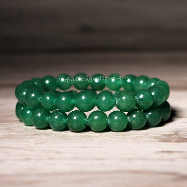 Natural Green Aventurine Stone Bracelet - 4mm / 8mm Green Gemstone Stretch Bracelet Spiritual Healing Bracelet Gift for her, gift for him