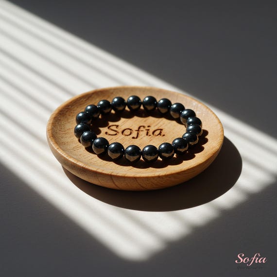 Braccialetto da uomo in pietra boho ematite, gioielli unisex
