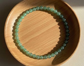 Bracciale in avventurina verde naturale da 4 mm - Bracciale con perline di cristallo delicate - Gioielli in stile boho minimalista