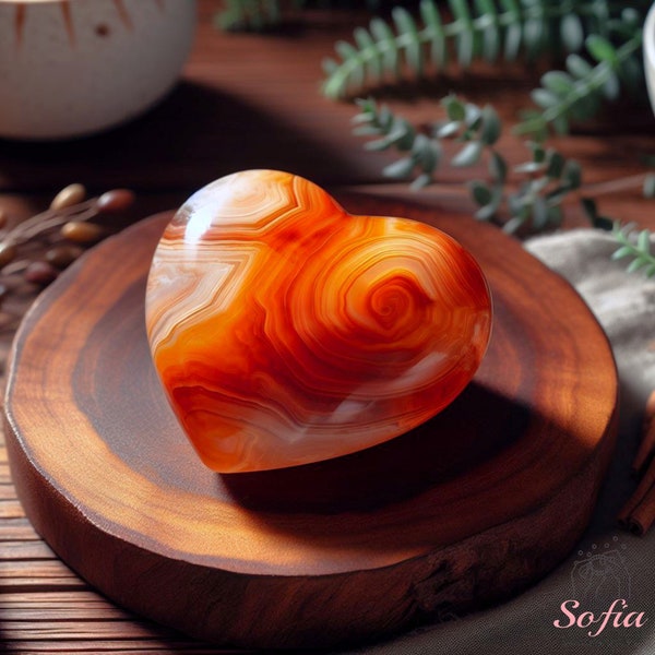 Carnelian Heart - Natural Polished Carnelian Puffy Heart - Carnelian Palm Gemstone Collection Home Decoration Mineral Specimen