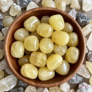 Yellow Calcite Tumbled Stone - Natural Polished Yellow Calcite Gemstone - Yellow Crystal Home Decoration Mineral Specimen Pocket Stone