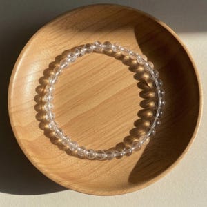 Clear Quartz Bracelet - 4mm Clear Crystal Dainty Bracelet - Minimalist Boho Jewelry Stackable, Elastic
