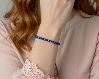 Bracciale In Pietra Naturale Di Lapislazzuli - 8mm - Foto 6