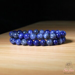 Blue Gemstone Sodalite Bracelet Hand Bracelet Crystal Beads Bracelet, Size:  Free Size at Rs 200/piece in Khambhat
