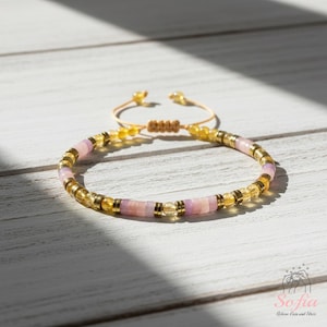 Pulsera de Energía Dorada - Pulsera de Abundancia y Protección - Pulsera de Citrino, Ojo de Tigre, Pirita y Cuarzo Ahumado - Pulsera de Cristal Minimalista Healing Energy