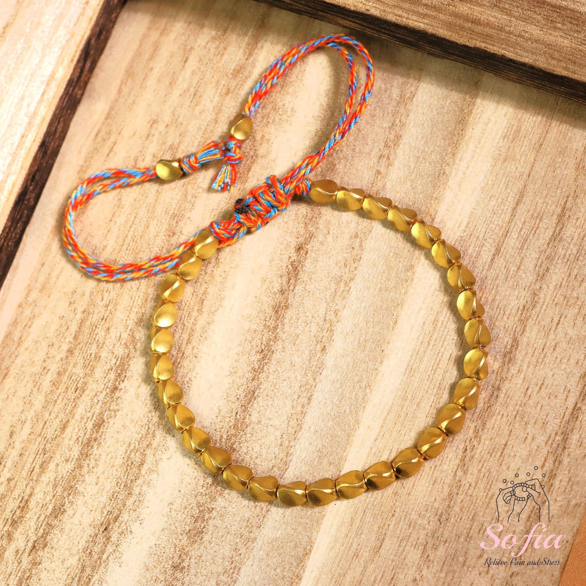 Samsara Bracciale Con Azzurrite Del K2 - Shamballa Tibetano Buddista Shamballa Con Azzurrite Del K2 Filo In Cotone Cerato Nero - Foto 8