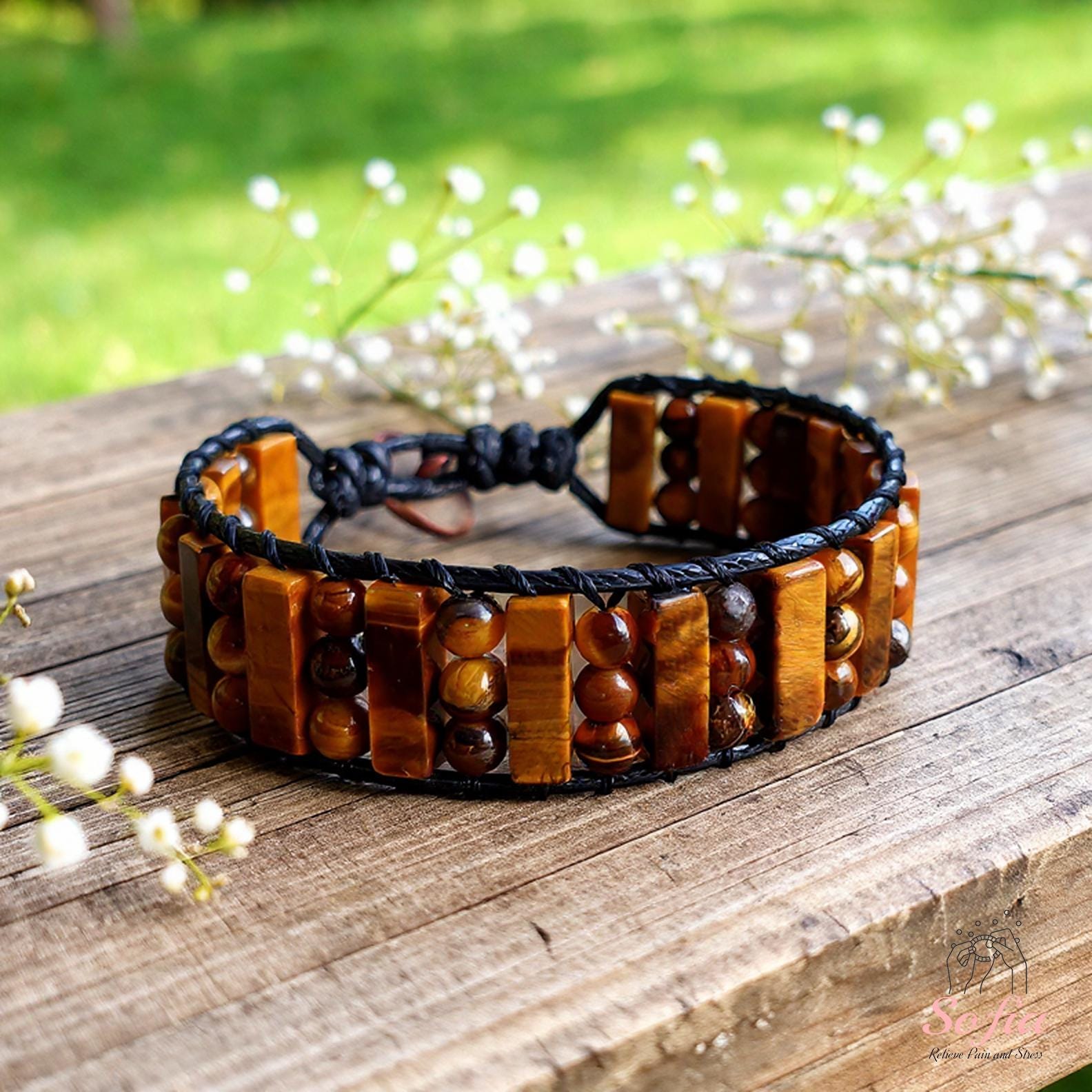 Protection Bracelet Tiger's Eye Bracelet - Natural Gemstone Beaded Bracelet - Spiritual Healing Bracelets Gifts for him, Summer Jewelry gift