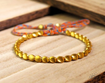 Tibetan Copper Beaded Bracelet - Copper Beads Bracelet - Luck Wealth Bracelet Healing Inspiration Bracelet Gift for her, gift for him