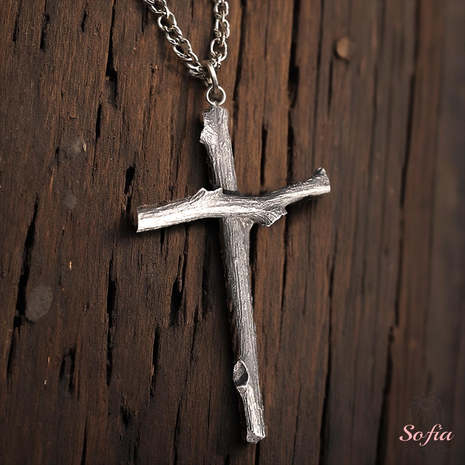 Zilveren kruisketting - stok kruishanger - zilveren kruis sieraden christelijk doopsel katholieke sieraden cadeau voor haar, cadeau voor hem