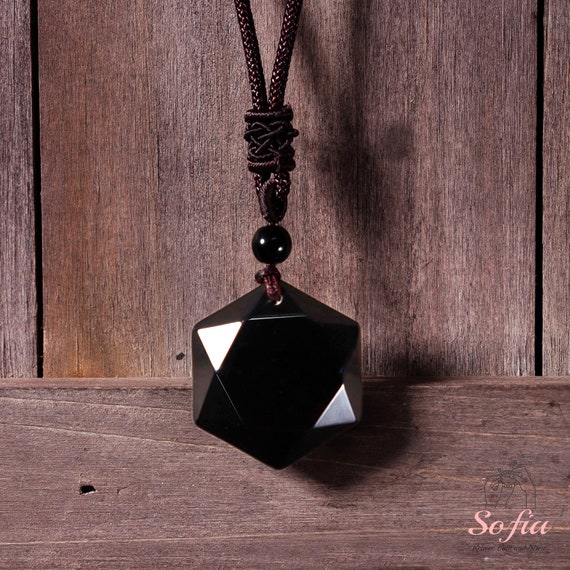 Collana Con Ciondolo In Pietra Naturale Esagonale Di - Foto 5