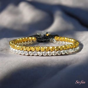 Tibetan Copper Beads Bracelet - Protection Bracelet - Copper Beaded Bracelet Silver & Gold - Gift for her, gift for him