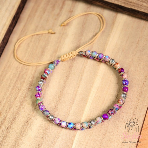 Braccale Con Element Color Oro E Petre Mneral D Agata E Perle D - Foto 5