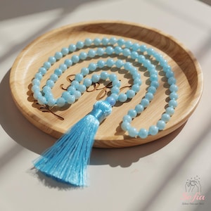 Light Blue Tassel Necklace - Etsy display picture 1