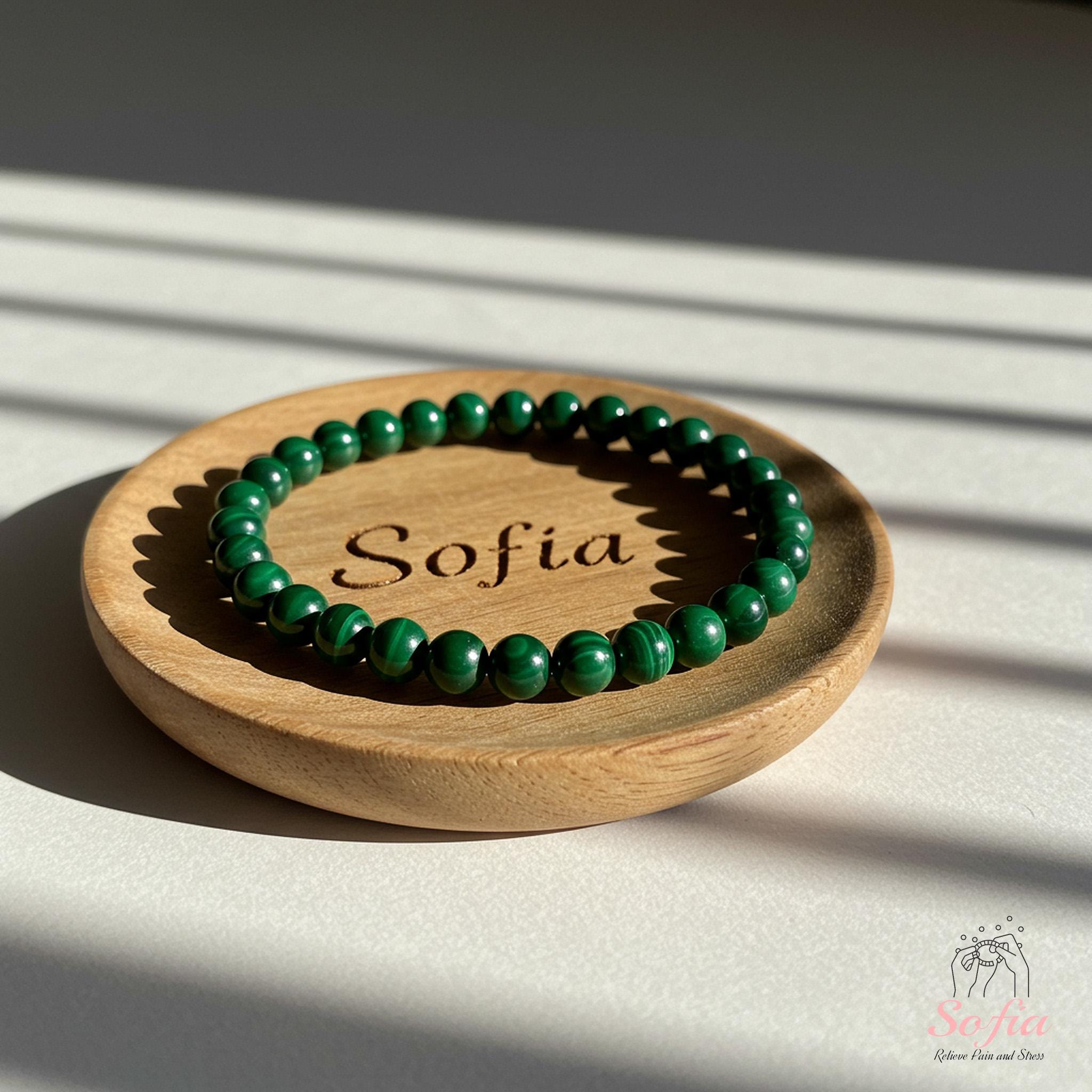 Malachite Stone Bracelet - Natural 6mm Green Gemstone Bracelet Crystal Bracelet Healing Bracelet gift for her, gift for him, Christmas Gift