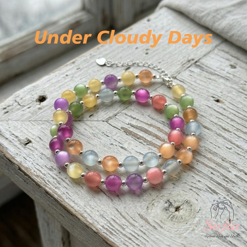 Dopamine Necklace - Rainbow Beaded Choker - UV Reactive Necklace Waterproof - Summer Jewelry Stainless Steel, Stackable image 14