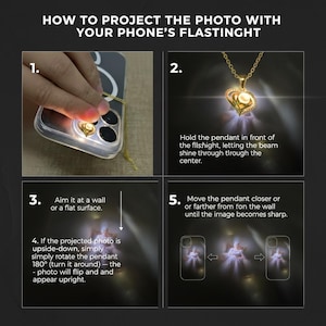 Collar con cruz con proyección de versículo bíblico - Collar cristiano - Collar personalizado con proyección de cruz y foto en el interior, regalos cristianos imagen 6