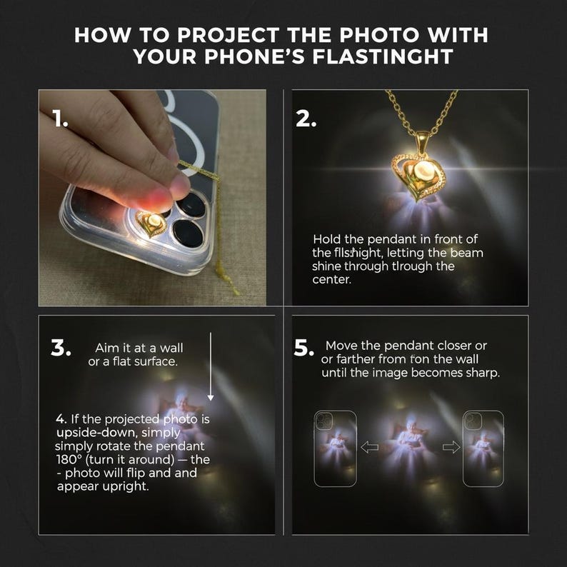 Collar con cruz con proyección de versículo bíblico - Collar cristiano - Collar personalizado con proyección de cruz y foto en el interior, regalos cristianos imagen 6