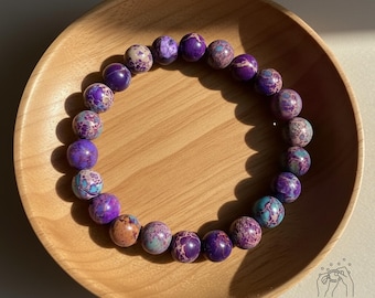 Sea Sediment Jasper Bracelet - Natural Jasper Stone Bracelet - Stress Pressure Relief Bracelet - Healing Crystal Bracelets Christmas Gift
