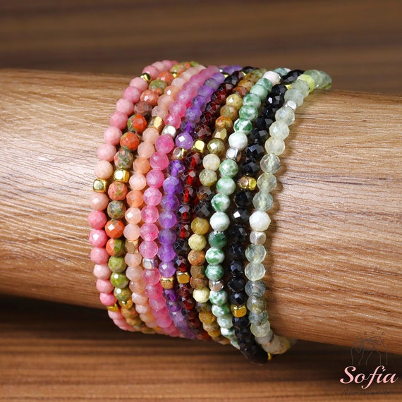 Natural Stone Crystal Bead Bracelets For Women Handmade Minimalist