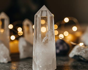 Clear Quartz Crystal Tower – Healing Stone Obelisk, Mineral Specimen