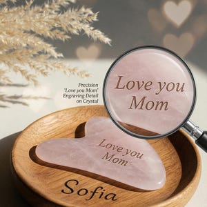 Personalized Crystal Gua Sha Tool - Gemstone Scraping Plate - Custom Engraved Facial Massage Tools Bridesmaid Gift, Mother's Day gift image 3