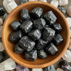 Raw Natural Black Tourmaline Crystal - Tourmaline Rough Stones Home Decoration Mineral Specimen - Black Ore Rock Crystal Bulk Wholesale