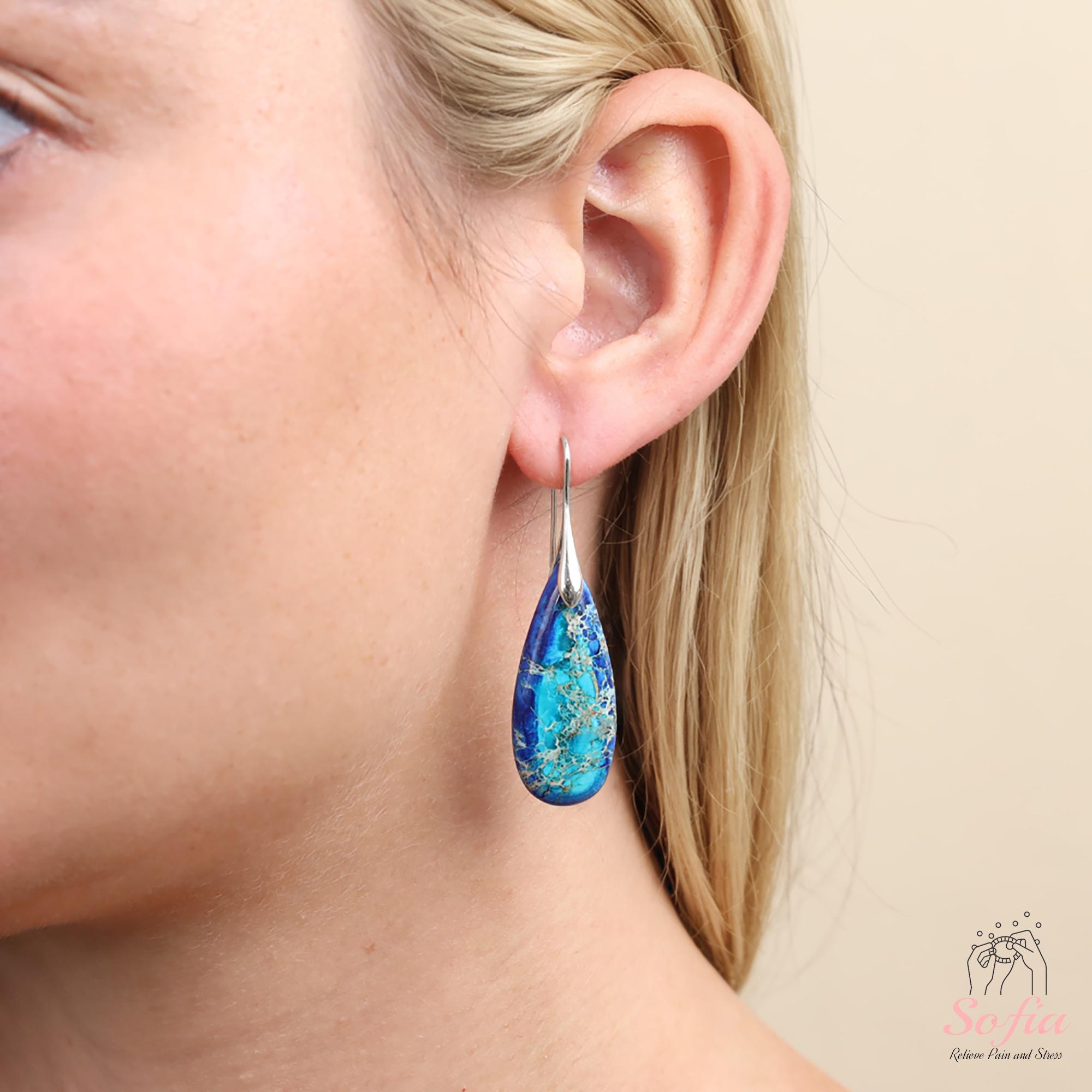 Orecchini A Goccia In Diaspro: Orecchini Pendenti Con Pietre Preziose - Foto 13