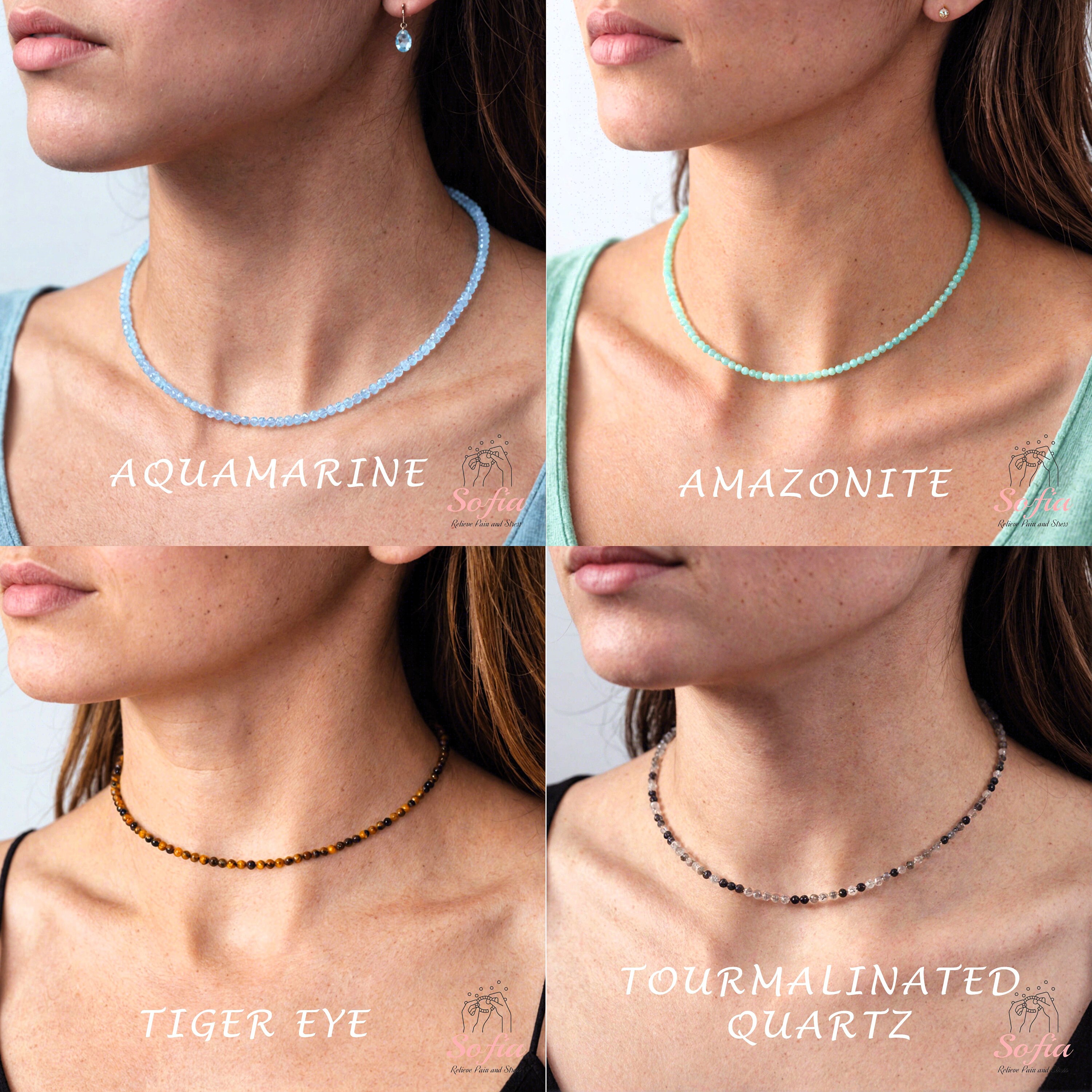 Collier Ras Du Cou En Cornaline Et Perles Orange - Argent 925, Longueur 45.7 Cm, Réglable, Fait Main Inde