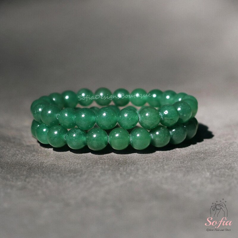 Green Stone Bracelet - Etsy UK