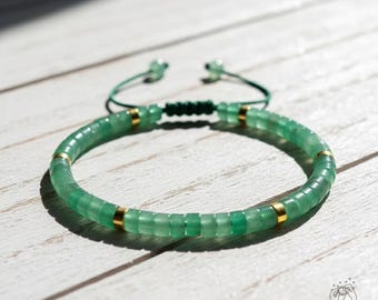 Green Aventurine Bracelet Natural Green Crystal Dainty Minimalist Bracelet Aventurine Healing Delicate Bracelet Gift for her, gift for him