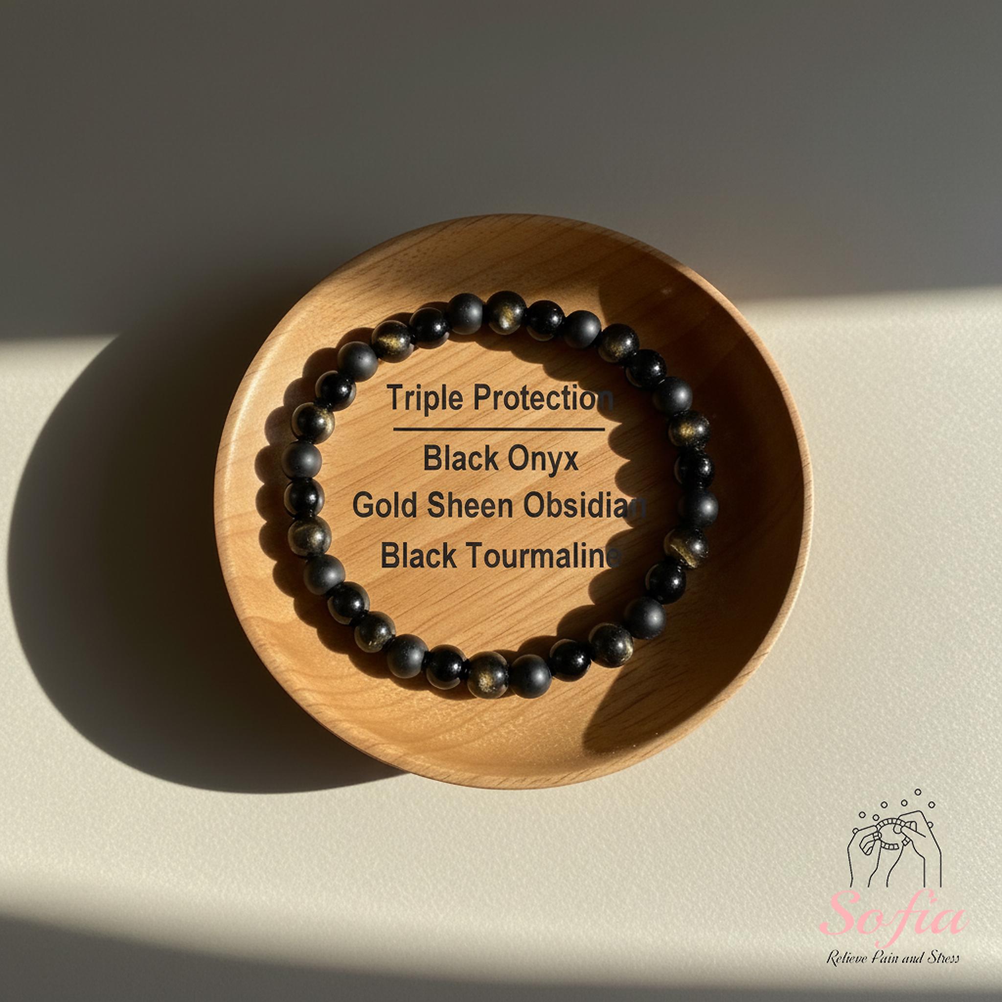 Bracciale Pietra Dura Onice Nero E Agata Verde 6mm | Mark - Foto 4