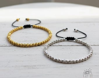 Tibetan Copper Beads Bracelet - Protection Bracelet - Copper Beaded Bracelet Silver & Gold - Gift for her, gift for him