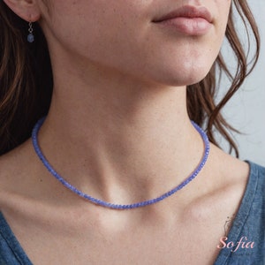 Blue Aventurine Choker, Stone Beaded Necklace Blue Crystal Choker, Aventurine Choker, Birthstone Necklace Dainty Jewelry Mother&#39;s Day Gift