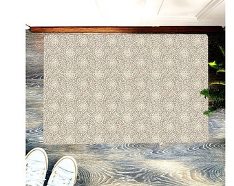Ultra-Thin Mats, Kitchen Bathroom Floor Hallway Entry Stairs  Rug with Non Slip Rubber Backing  Color Latte Design 2D