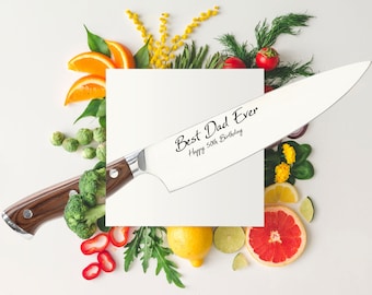 Personalized Chef Knife: Santoku or Chef Style, Engraved Gift
