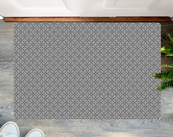 Ultra-Thin Mats, Kitchen, Bathroom, Floor, Hallway,  Entry, Stairs  Rug with Non Slip Rubber Backing  Color Grey Design 6M