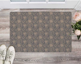 Ultra-Thin Mats, Kitchen Bathroom Floor Hallway Entry Stairs  Rug with Non Slip Rubber Backing  Color Cappuccino Design 2D