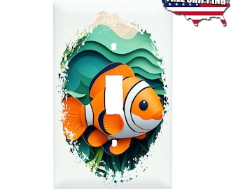 Clownfish Light Switch Cover: Kids Room Decor