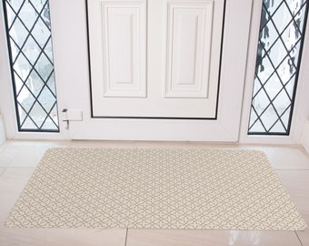 Latte Microfiber Runner Rug: Ultra-Thin Non-Slip Entry Mat