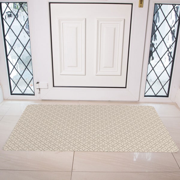 Ultra-Thin Mats, Kitchen Bathroom Floor Hallway Entry Stairs  Rug with Non Slip Rubber Backing  Color Latte Design 6M