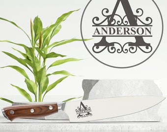 Personalized Damascus Chef Knife: Japanese 8" Kitchen Knife