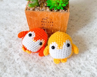 Crochet Penguin Amigurumi Keychain, Handmade Cotton Collectible Plush Bag Charm, Cute Mini Penguin Gift, Backpack Accessory, Fall Gift