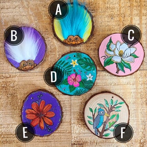 Hand Painted Wood Slice Ornaments