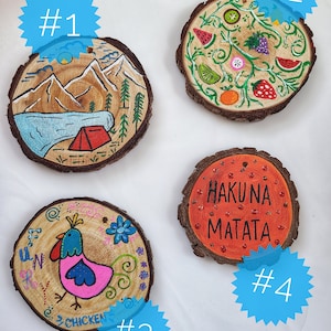 Hand Painted Wood Slices