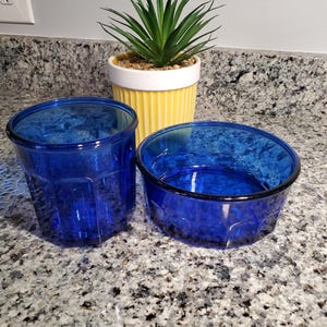 Arcoroc France Cobalt Blue Casserole Dish and Mug
