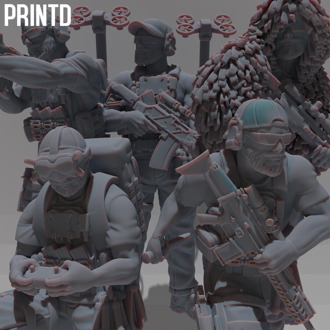 Modern Wraith Wraith Company Soldiers - Modern Warfare Wargame Hobby Resin Scale ...