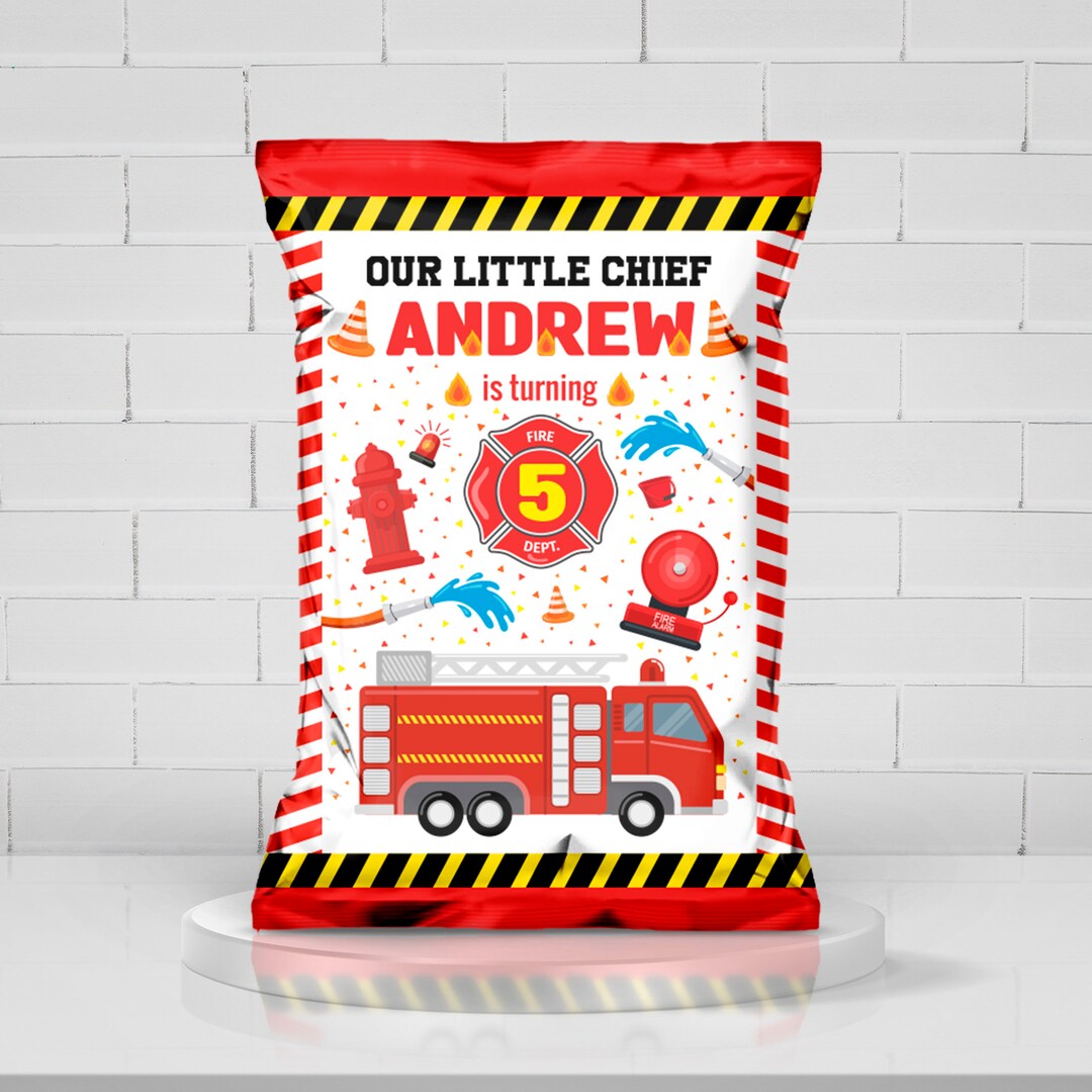 fireman-chip-bags-fire-truck-birthday-chip-bag-fireman-etsy