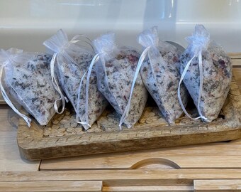 Lavender Rose Tub Tea, Natural Bath Soak, Essential Oil Shower Favors