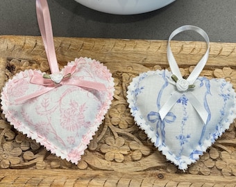 Lavendelpåsar, Toile-tyg, Lådfräschare, Hjärtpåsar, Bab- eller brudpresenter